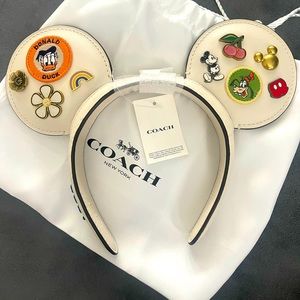 Mickey Mouse Leather Ear Headband for Adults by COACH-Disneyland